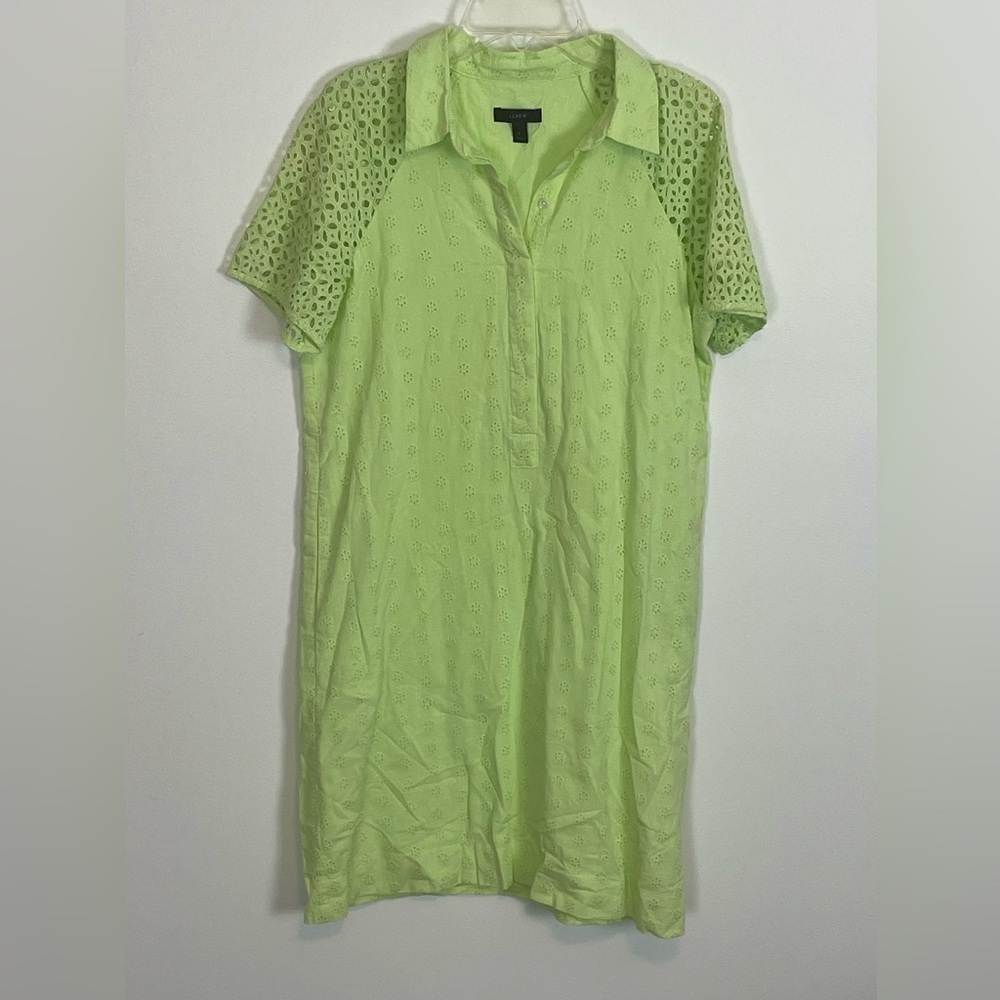J. Crew Light Green Eyelet Dress